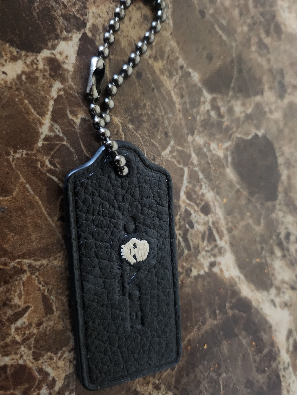 Coach Black Leather Tag with Teal 'GL' and Rexy Logo GUC - Picture 5 of 7